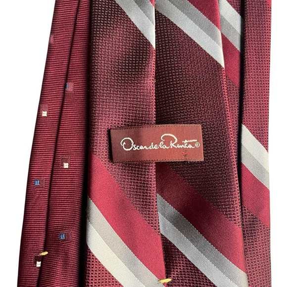 OSCAR DE LA RENTA Burgundy Silk Ties *Set of 2* - Picture 9 of 11